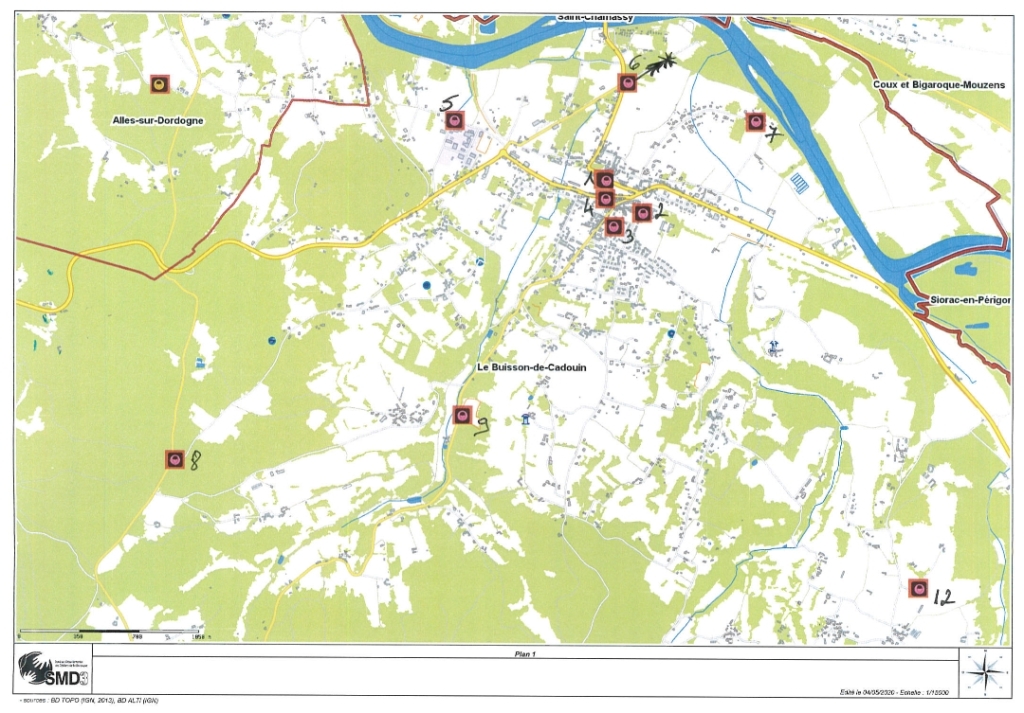 Carte des points d'apports volontaires du SMD3