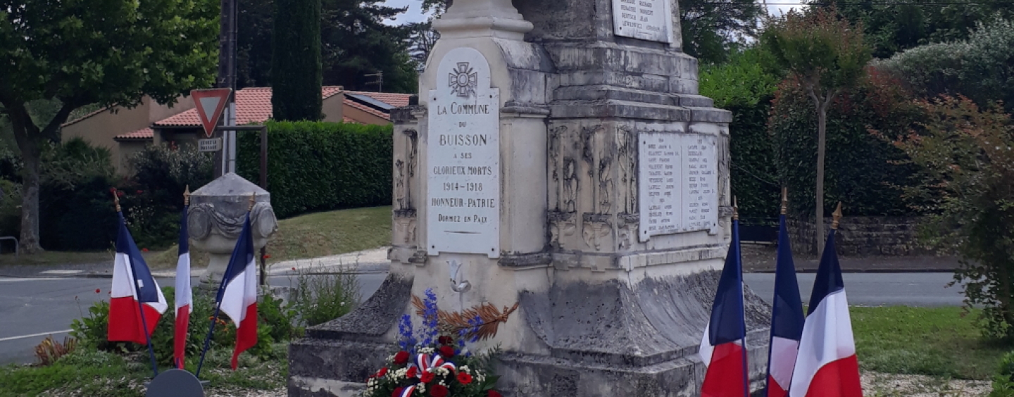 Cérémonie du 11 novembre au Buisson de Cadouin