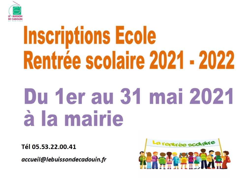 Inscriptions école 2021-2022