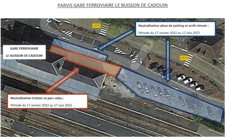Parvis gare ferroviaire du Buisson de Cadouin