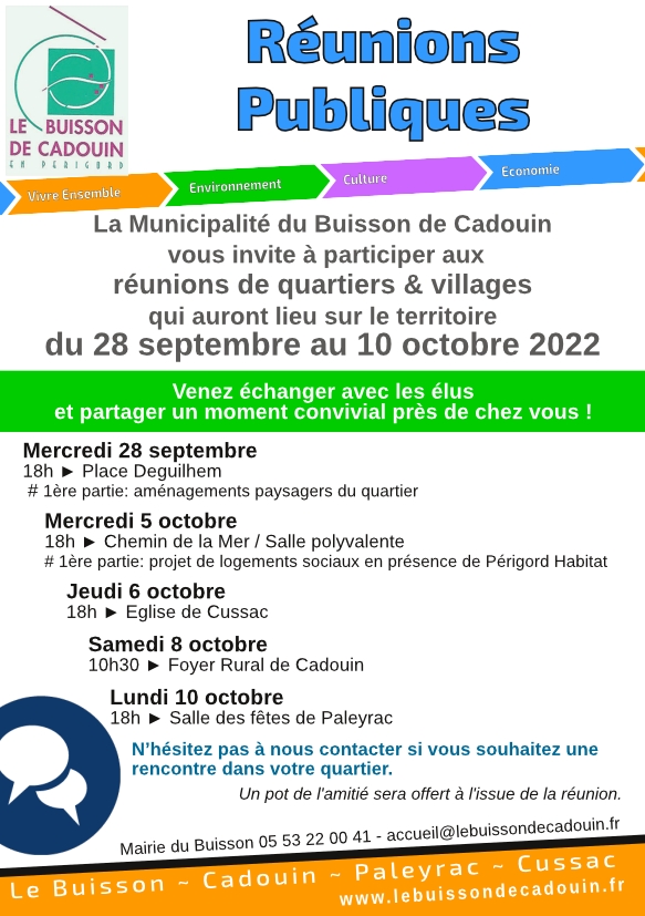 Flyer des réunions de quartiers 2022