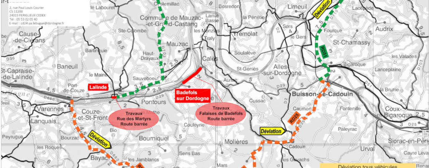 Travaux entre Le Buisson et Lalinde