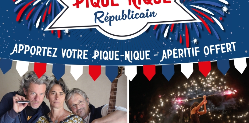 Pique-nique républicain, musique et spectacle de feu du 14 juillet